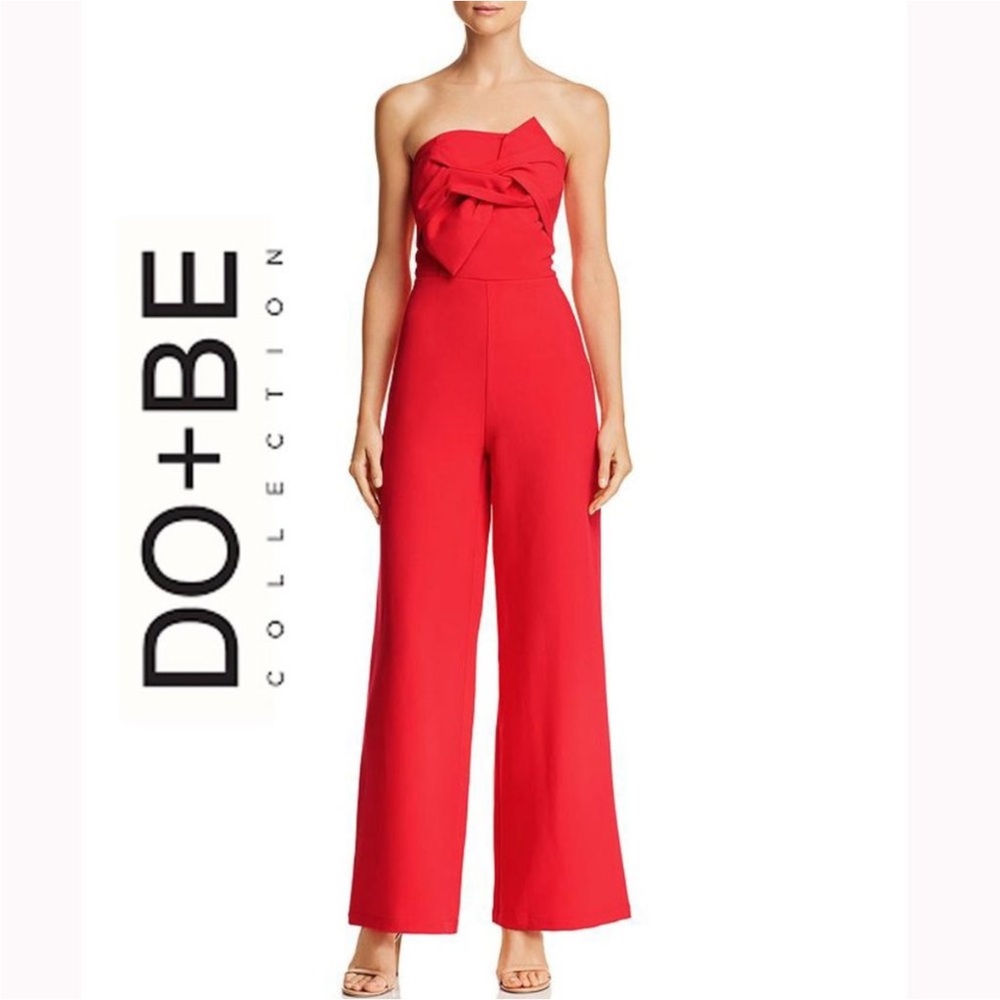 “NWT” DO+BE Red Strapless Jumpsuit